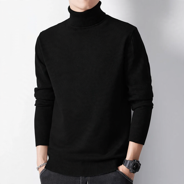 Men's turtleneck sweater, warm lined, winter