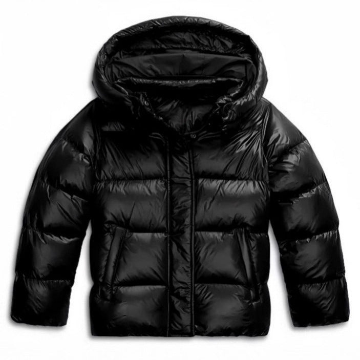 Padded women's hooded jacket in modern style