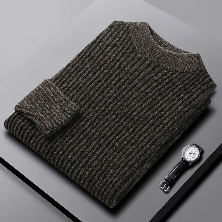 Men's Chenille Pullover with High Collar