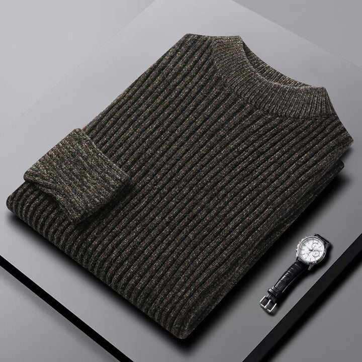 Men's Chenille Pullover with High Collar