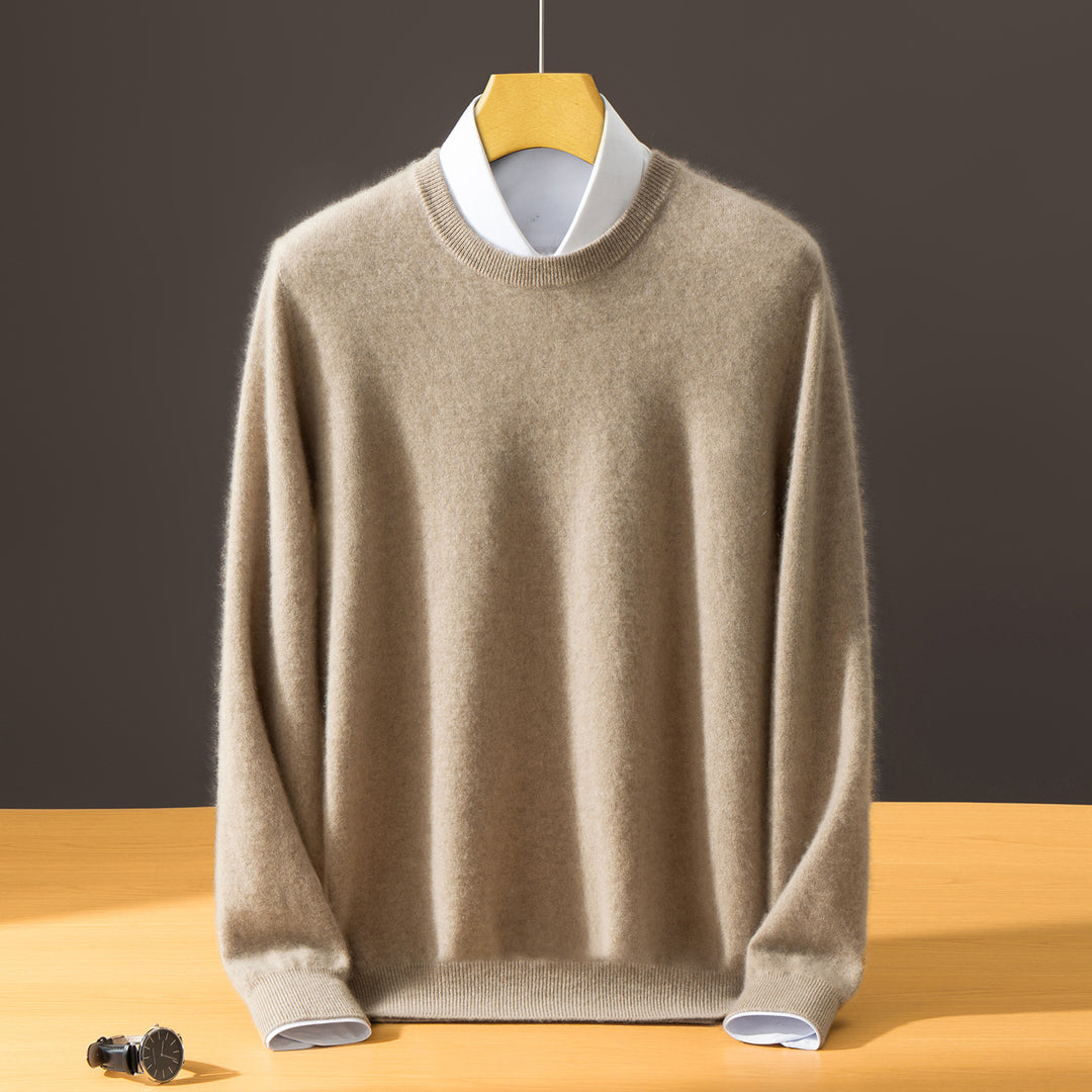 Men's Cashmere Sweater, Crew Neck, Business Casual