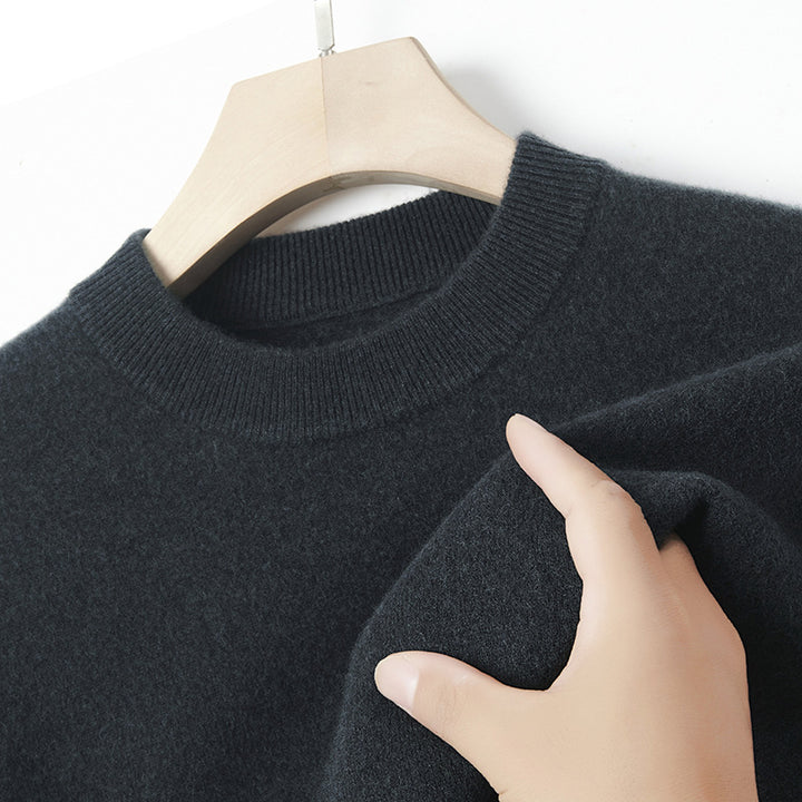 Men's cashmere sweater, solid color, warming