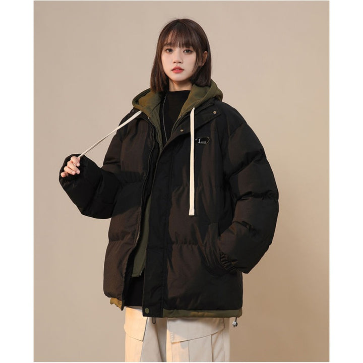 Fleece-lined women's winter jacket in layered look