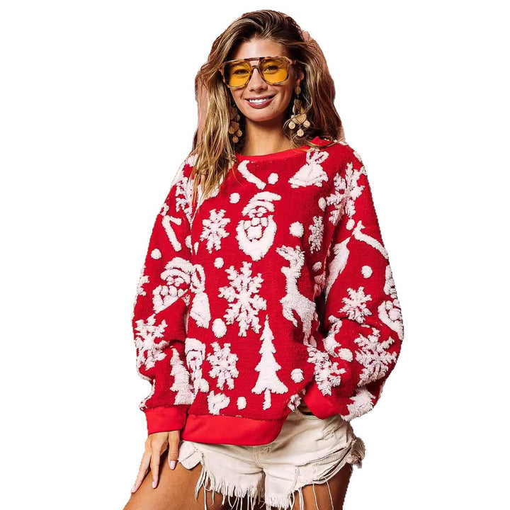 Women’s knitted sweater with floral embroidery