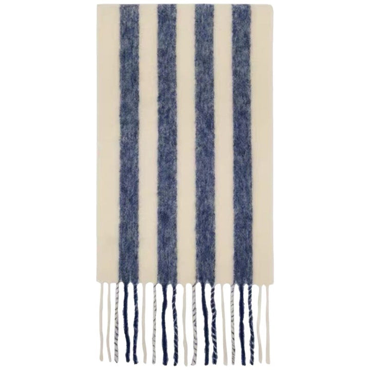 Striped scarf made of mohair and alpaca wool, 250x40cm