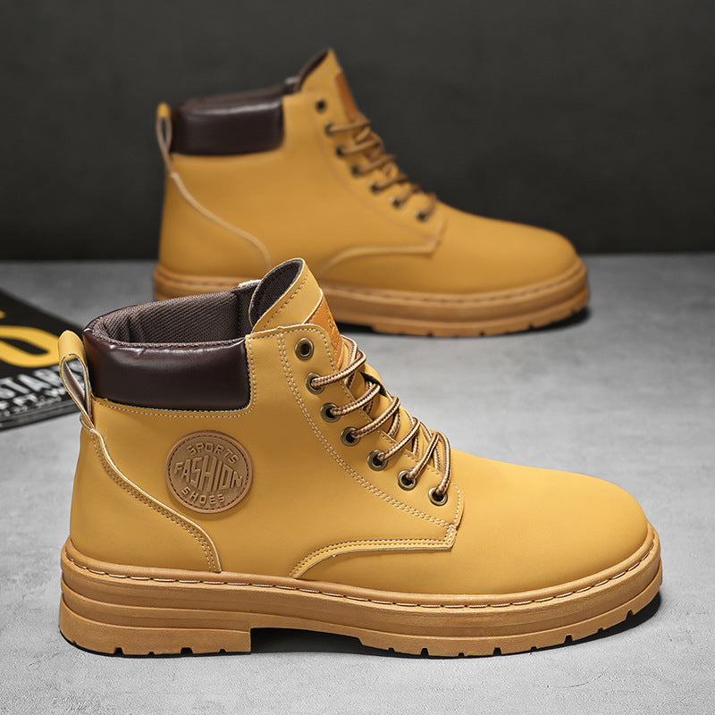 Men's ankle boots, breathable, flat