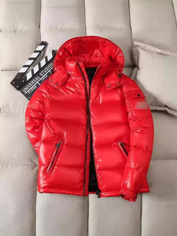 Men's down jacket, padded, stand-up collar, short