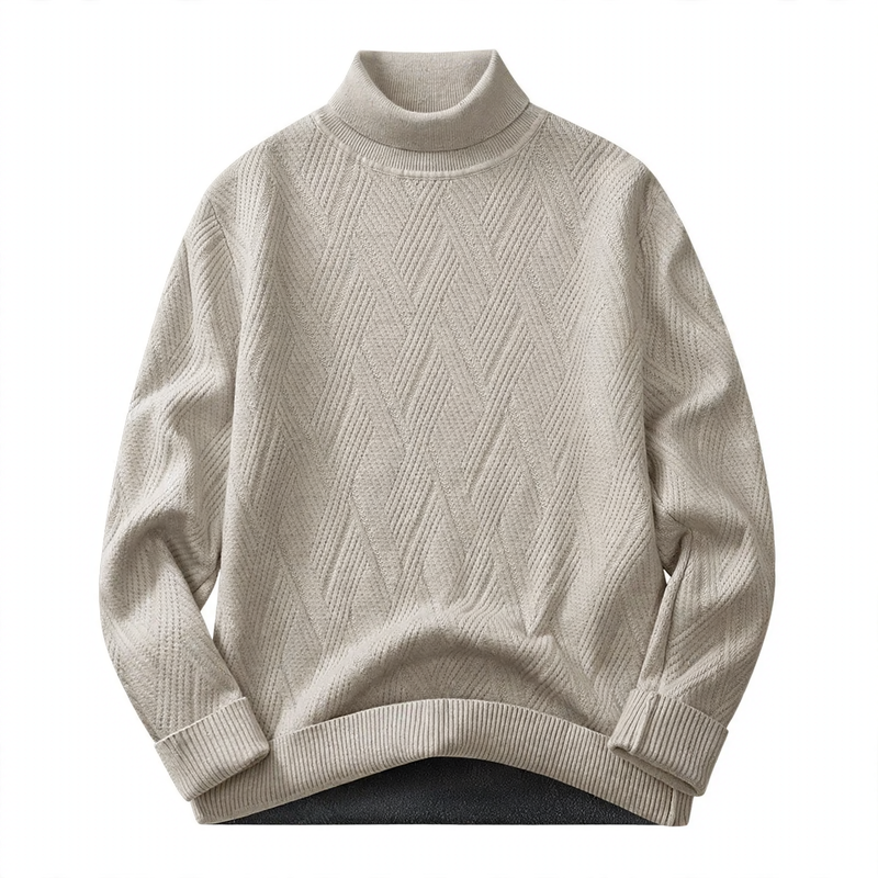 Men's turtleneck sweater, lined, warm