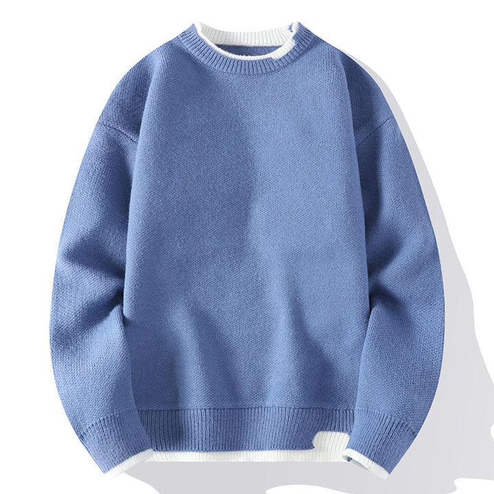Men's knit sweater in fake layer look, stylish and comfortable