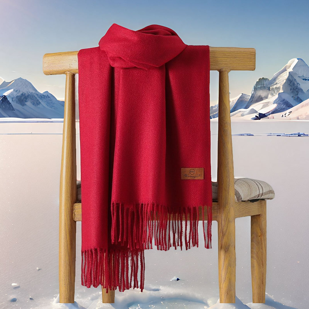 Cashmere scarf with fringes, 70x200 cm, thickened