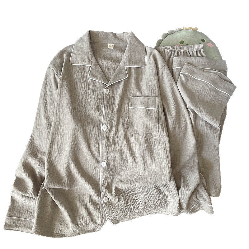 Men's pajama made of soft cotton gauze, plain