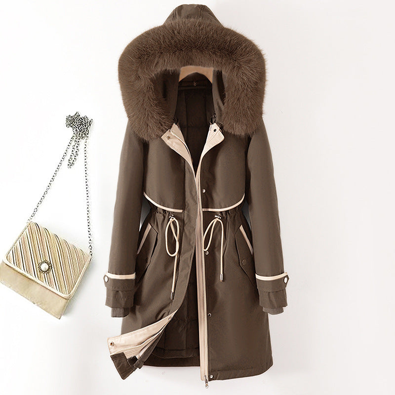 Women's parka, mid-length, with removable inner lining
