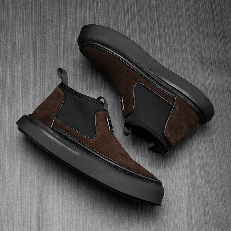 Men's ankle boots, suede look, lined or unlined
