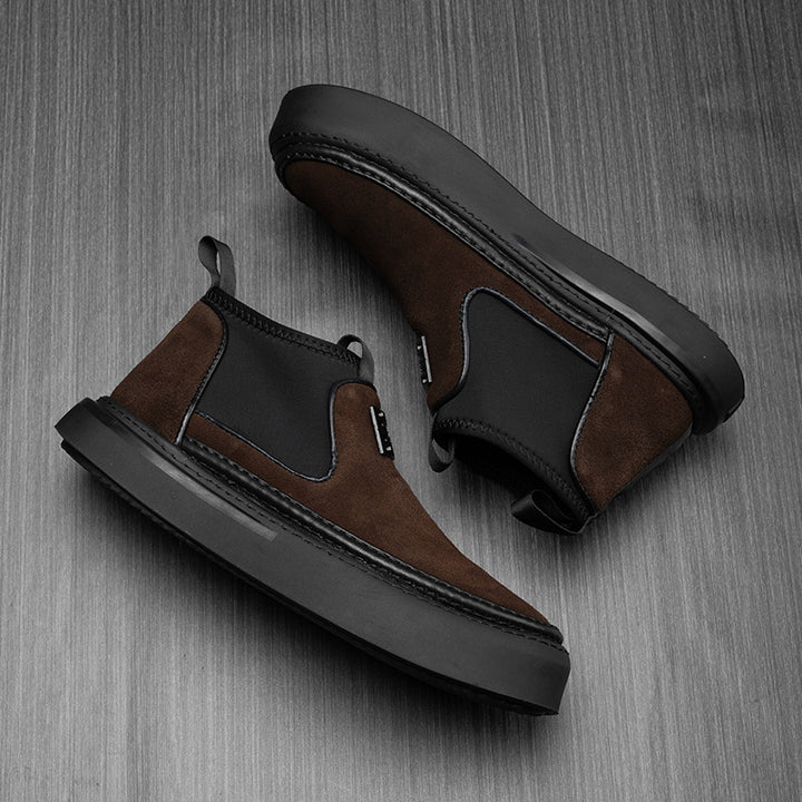 Men's ankle boots, suede look, lined or unlined