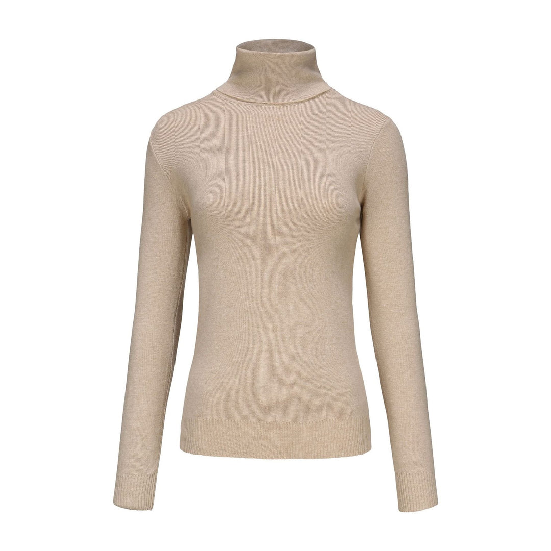 Women's turtleneck sweater, knitted, solid color