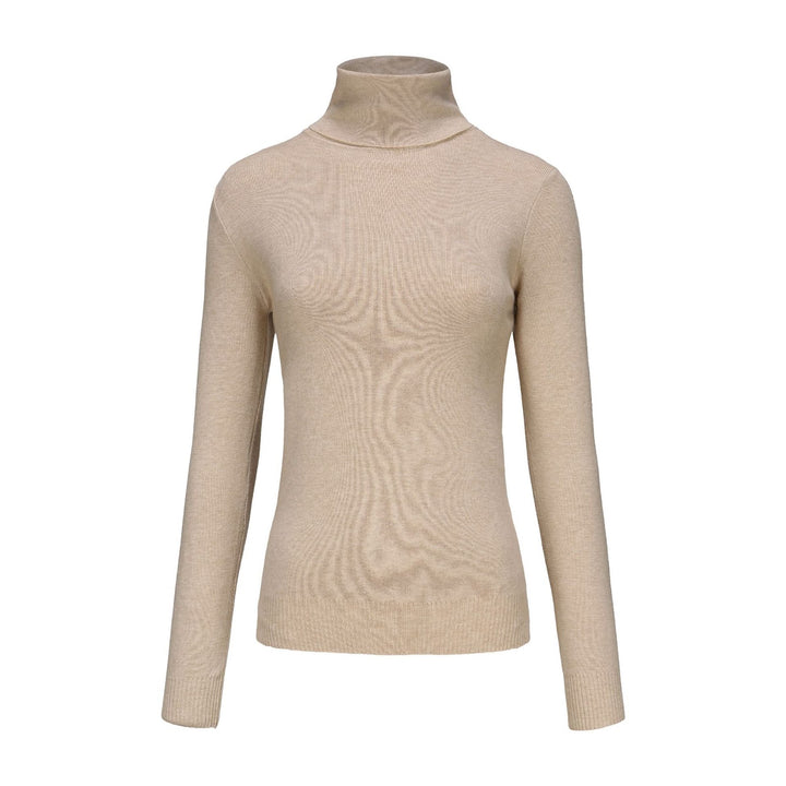 Women's turtleneck sweater, knitted, solid color