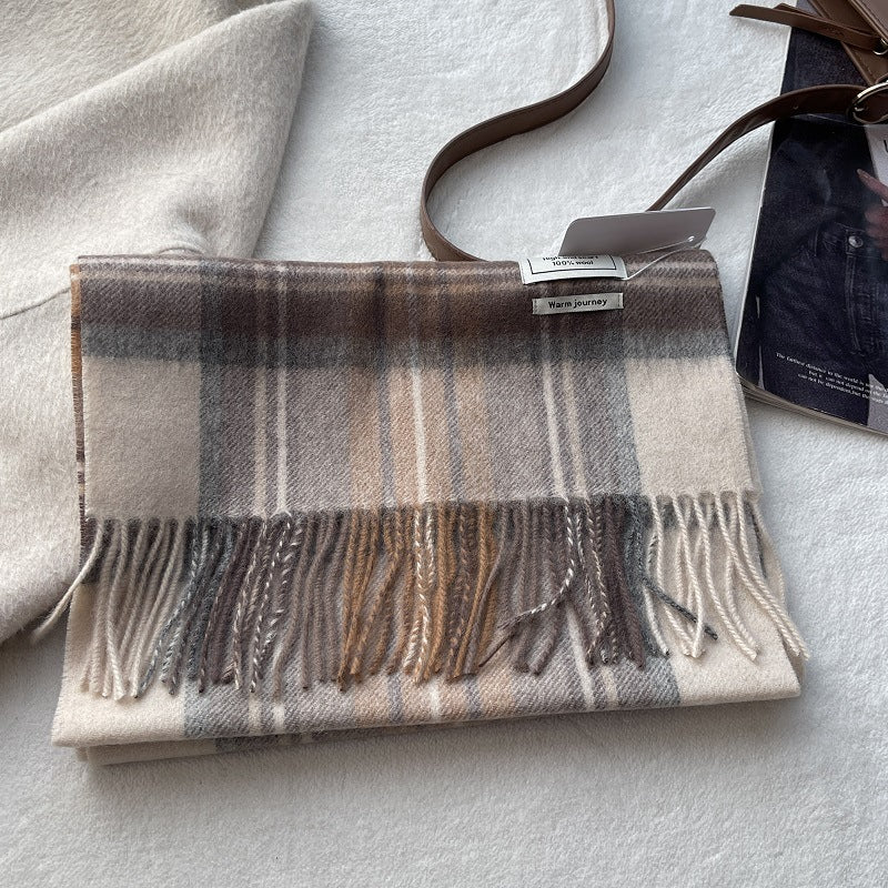 Classic wool scarf, 100% wool, 180x30 cm