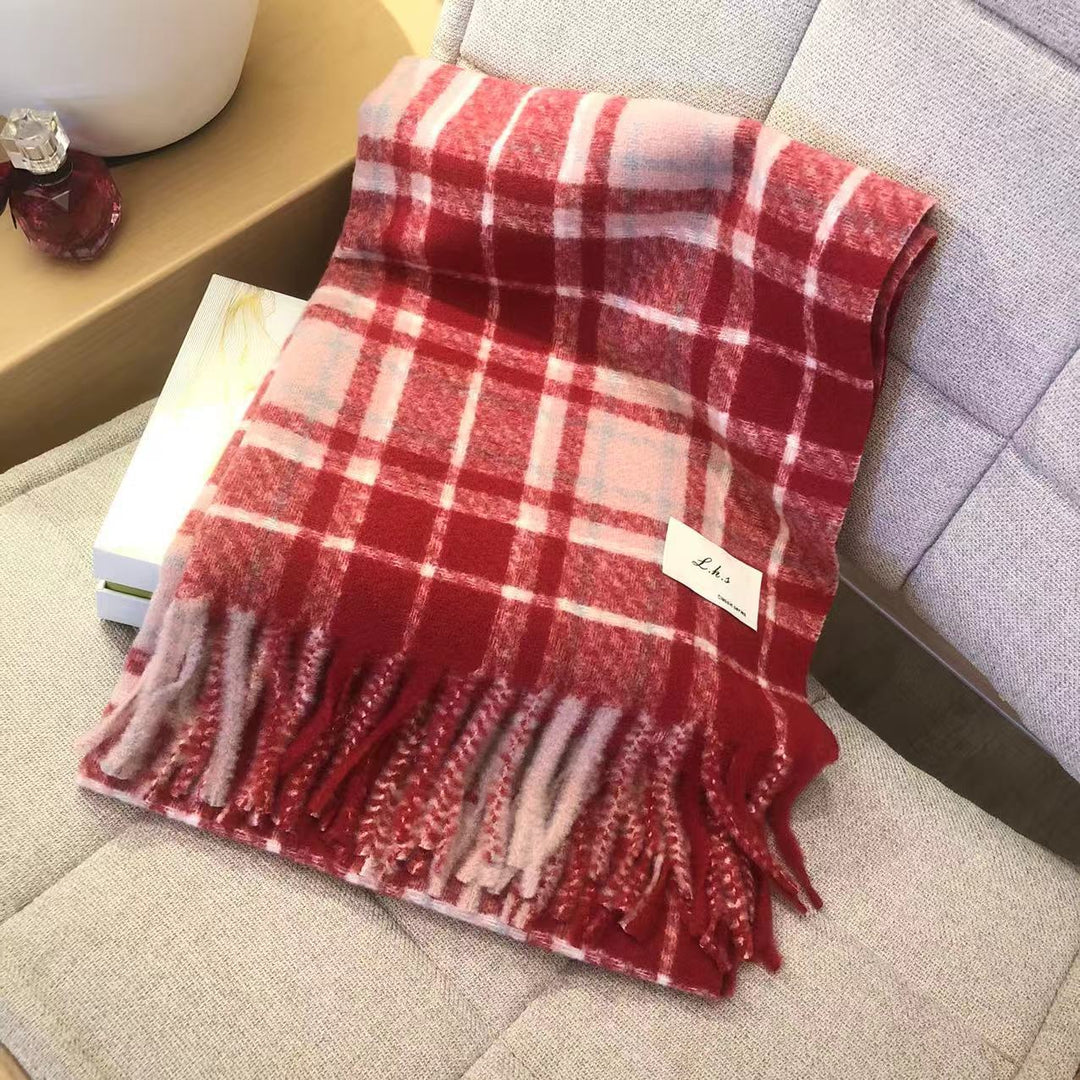 Checked scarf, 200 cm, warming