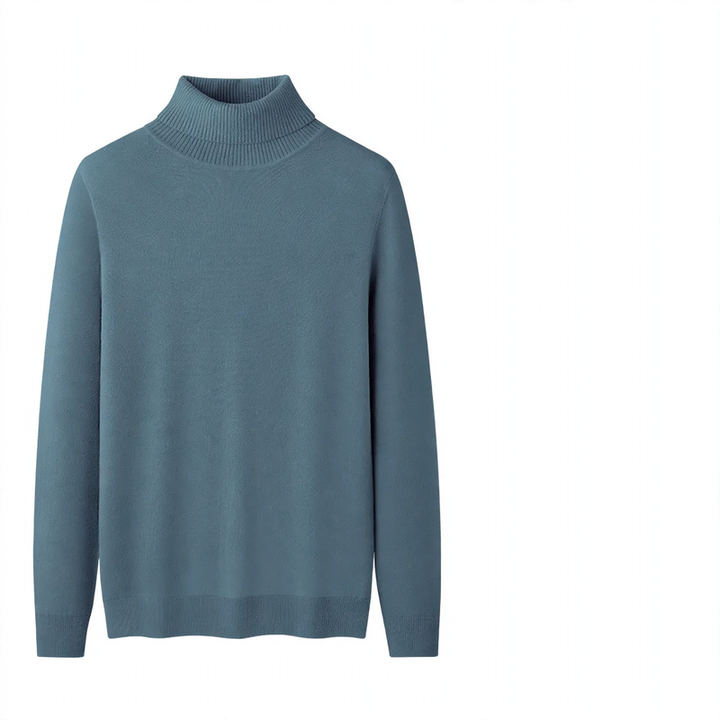 High-quality men's turtleneck sweater made of modal-wool blend