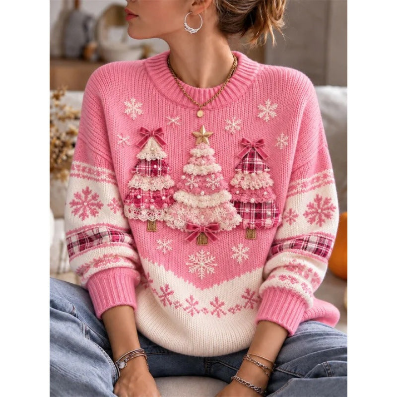 Women’s Christmas sweater with 3D print