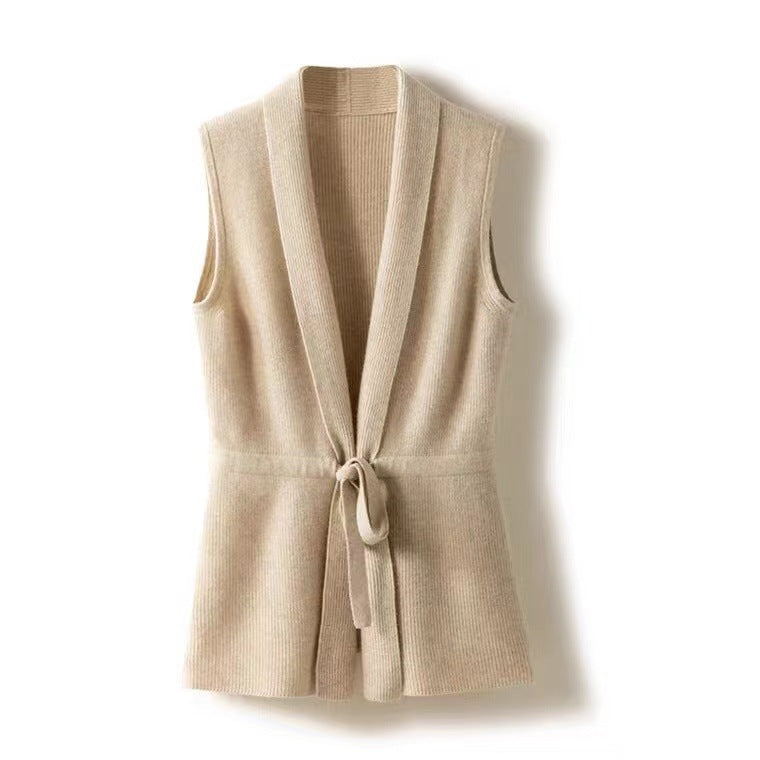 Ladies' wool vest, tailored, knitted