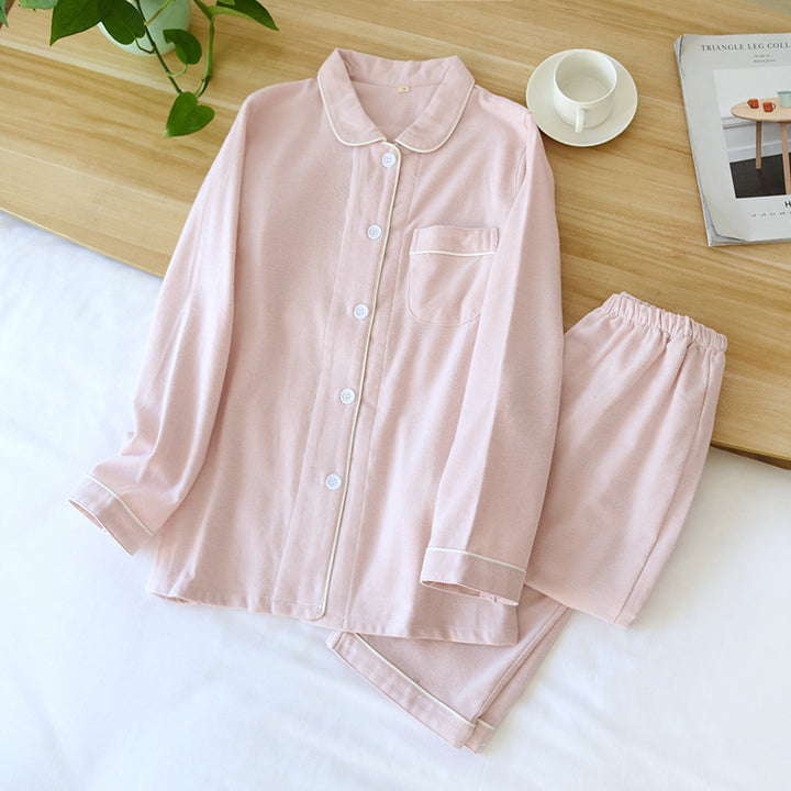 Fluffy cotton pajamas for couples, long-sleeved