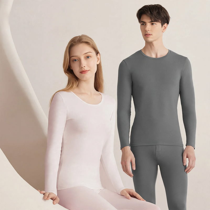 Cotton thermal set, antibacterial, round neck