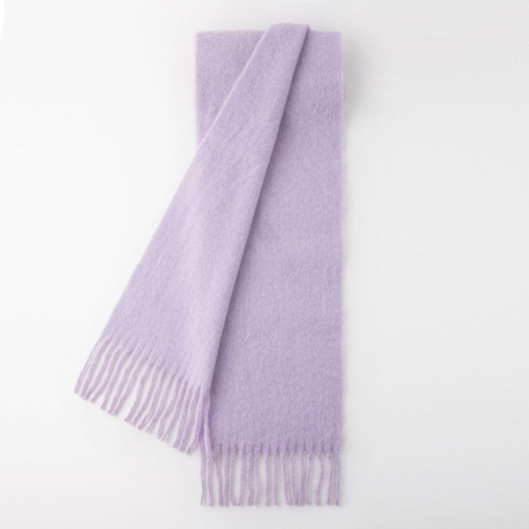 Fluffy wool-alpaca wool blend scarf