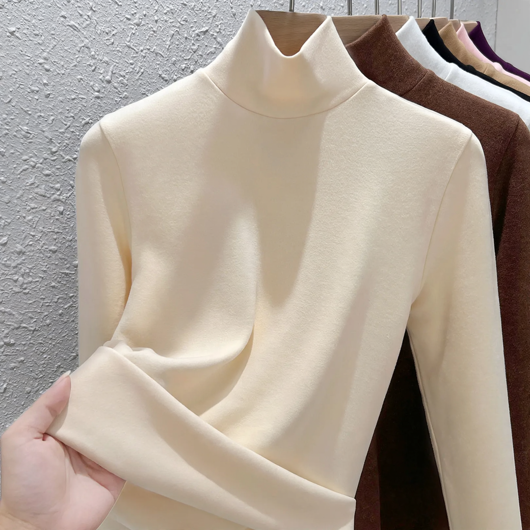 Women's Long Sleeve Undershirt with Stand-Up Collar