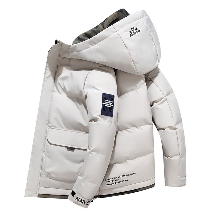 Padded hooded jacket for men, short