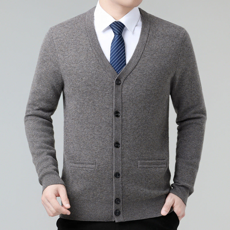 Striped V-Neck Cardigan for Men