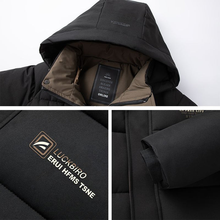 Padded men's winter jacket, short, business style