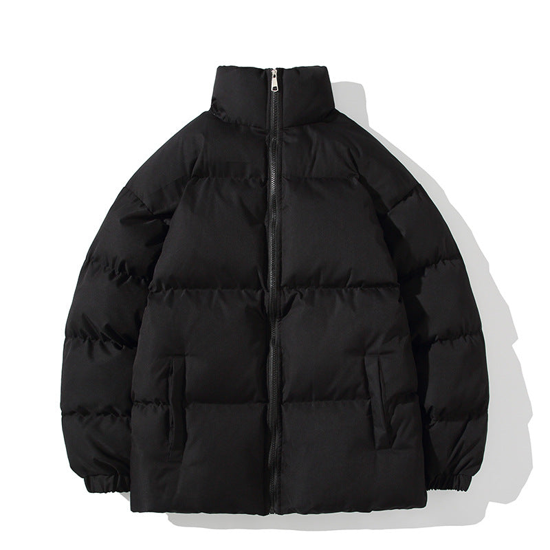 Unisex quilted jacket, padded, stand-up collar, loose fit