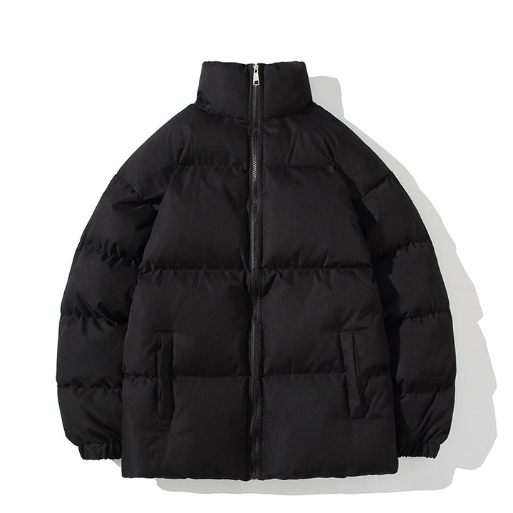 Unisex quilted jacket, padded, stand-up collar, loose fit