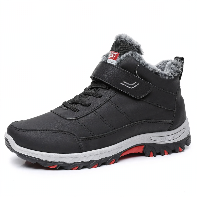 Padded men's winter boots, sturdy, for outdoor activities