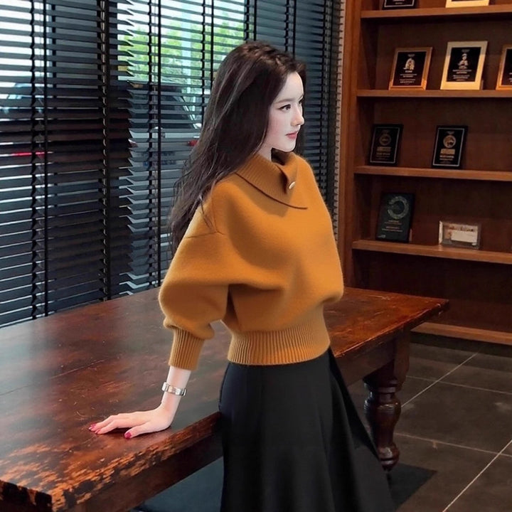Casual turtleneck knitted sweater