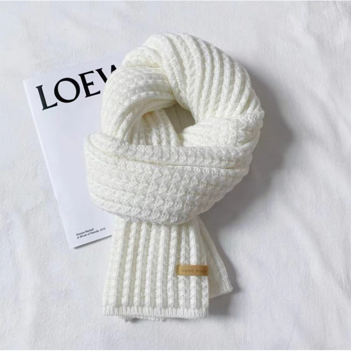 Solid color knitted scarf for women and men