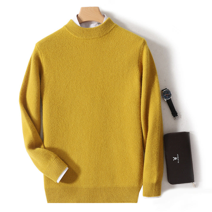 Men's Wool Sweater, Stand-Up Collar, Business Casual
