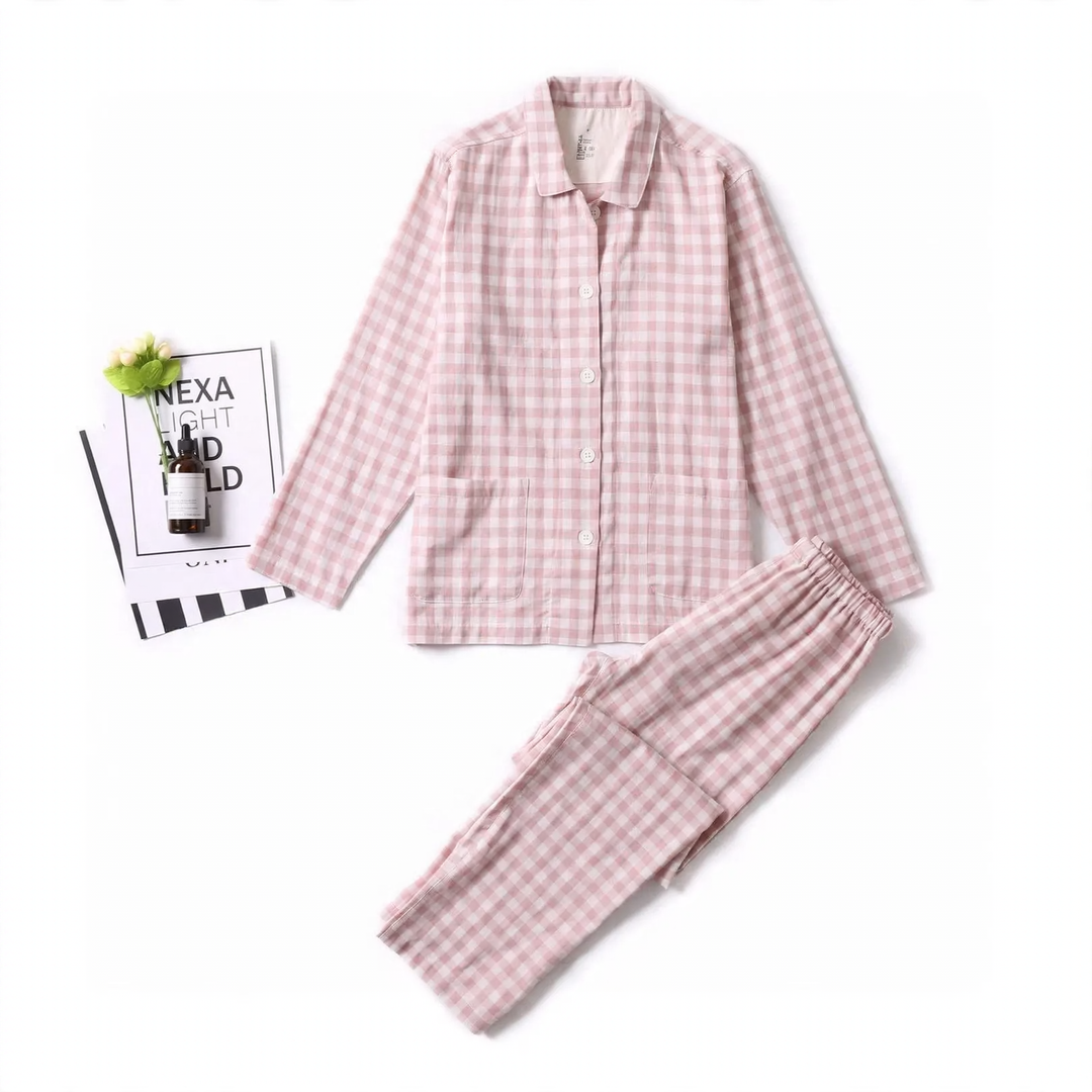 Couple loungewear, cotton, two-layer muslin fabric
