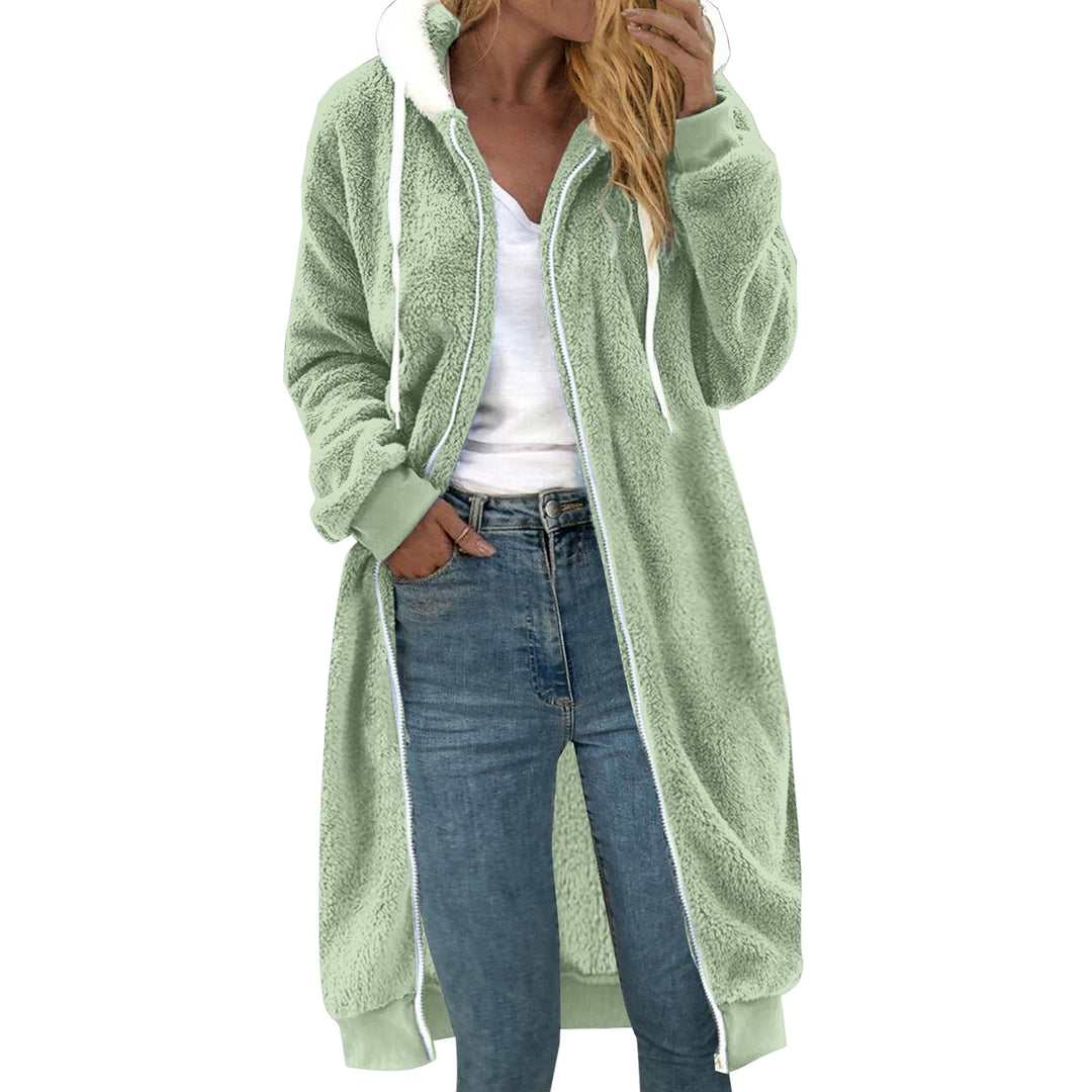 Women’s plush coat, double-sided, with hood