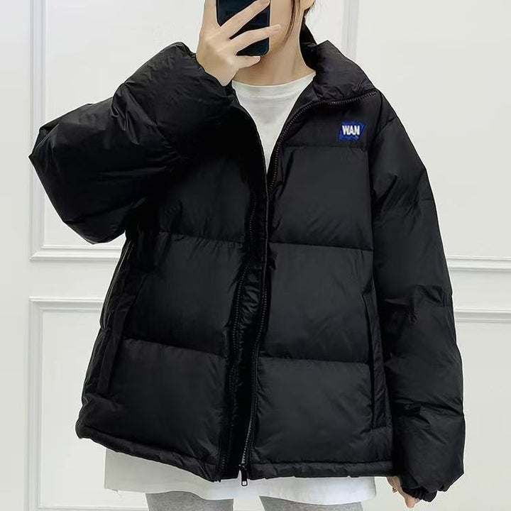Short women's quilted jacket, loose, lined