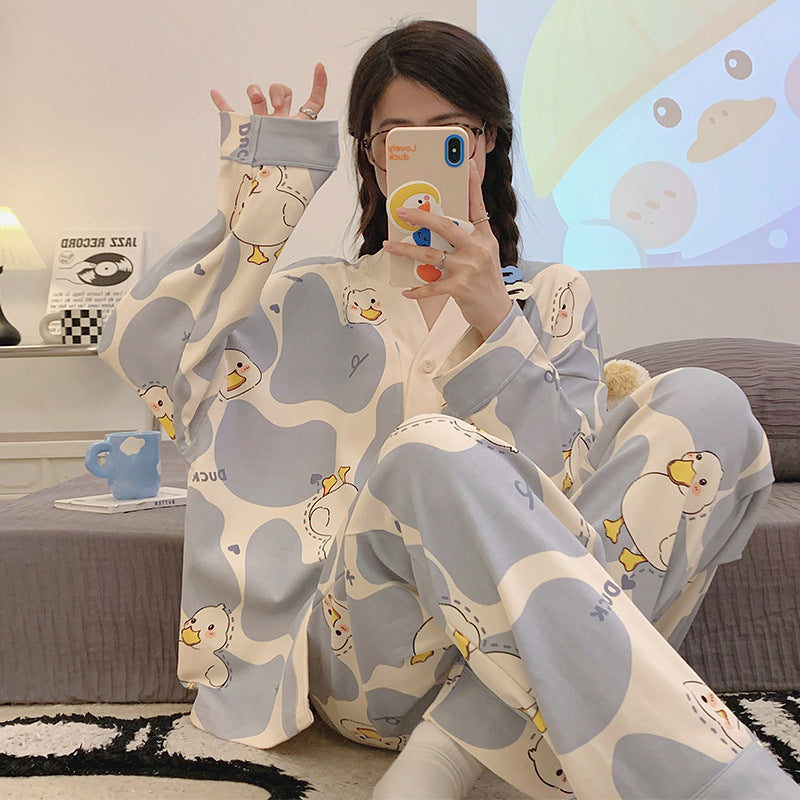 Ladies' house suit, long-sleeved, cartoon style, comfortable