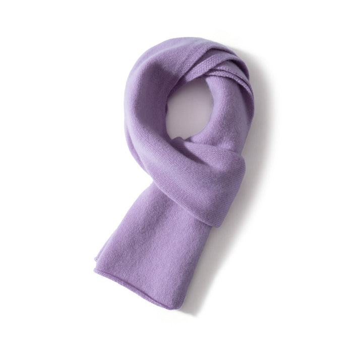Cashmere scarf, knitted, solid color, 150x26 cm