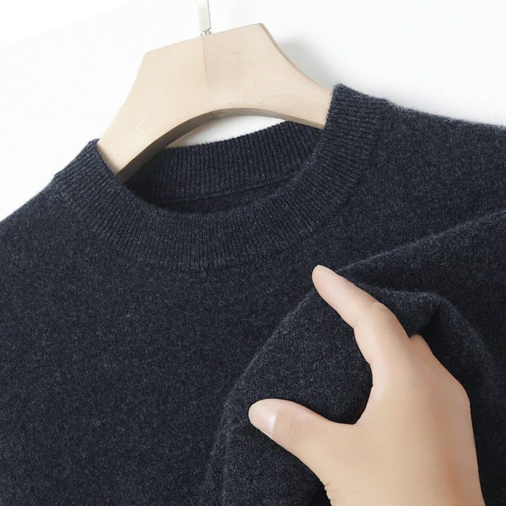 Men's cashmere sweater, solid color, warming