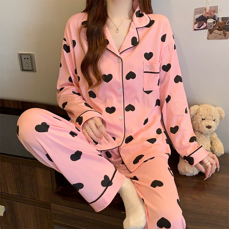 Women’s Pajama Set, long-sleeve, with bow detail