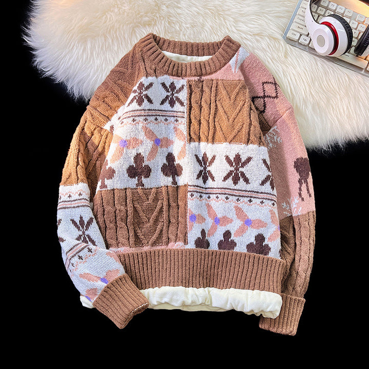 Unisex knitted sweater, lined, oversized