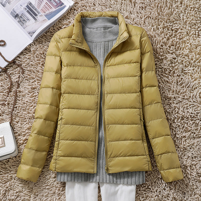 Women's Down Jacket, lightweight, Stand-up Collar