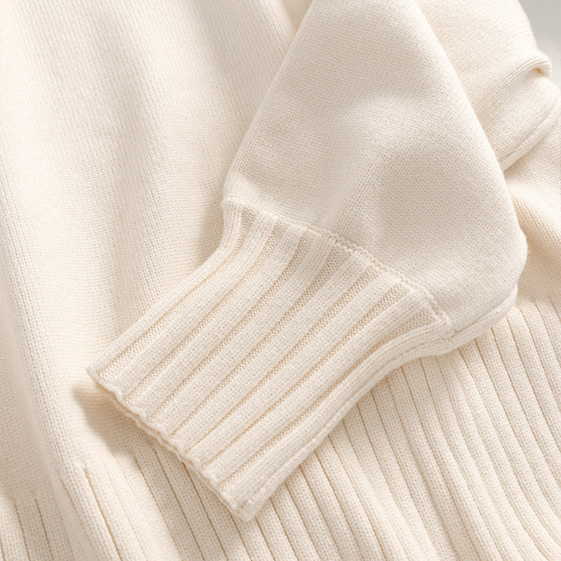 Women's cardigan with roll neck and puff sleeves