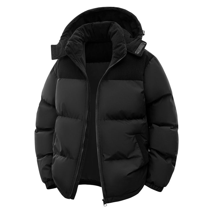 Padded unisex quilted jacket with stand-up collar