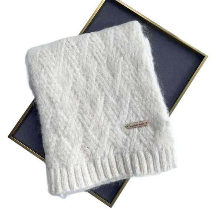 Knitted scarf with alpaca wool, 160x20 cm